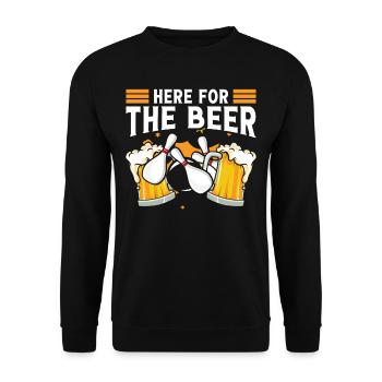 Beer Bowling Design - Unisex Sweatshirt - black - Front - Alina (178cm) & Michal (187cm)