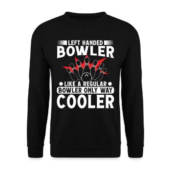 Left handed Bowler like a normal Bowler cooler - Unisex Pullover - Schwarz - Vorne - Alina (178cm) & Michal (187cm)