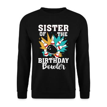 Soeur du bowler d’anniversaire - Sweat-shirt Unisexe - noir - Devant - Alina (178cm) & Michal (187cm)