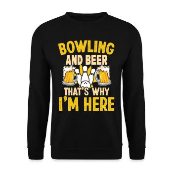 Bowling and Beer bowling Design - Unisex Pullover - Schwarz - Vorne - Alina (178cm) & Michal (187cm)