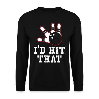 I'd hit that Bowling Design - Unisex Sweatshirt - black - Front - Alina (178cm) & Michal (187cm)