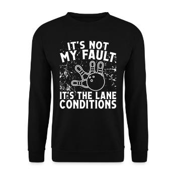 It is not my fault Bowling Design - Unisex Sweatshirt - black - Front - Alina (178cm) & Michal (187cm)