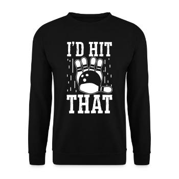 I'd hit that Bowling Design - Unisex Sweatshirt - black - Front - Alina (178cm) & Michal (187cm)