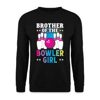Brother of the Bowler Girl - Unisex Pullover - Schwarz - Vorne - Alina (178cm) & Michal (187cm)