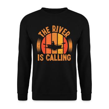 The River is calling - Unisex Sweatshirt - black - Front - Alina (178cm) & Michal (187cm)