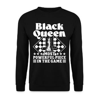La pièce la plus importante dans la conception du jeu d’échecs - Sweat-shirt Unisexe - noir - Devant - Alina (178cm) & Michal (187cm)