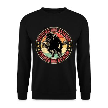 Wild boar wild boar hunting wild boar hunter - Unisex Sweatshirt - black - Front - Alina (178cm) & Michal (187cm)