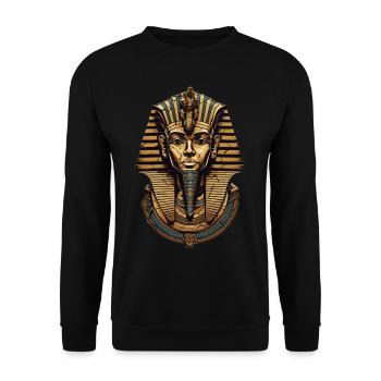 Pharao Ägypten Totenkopf Totenmaske Geschenk - Unisex Pullover - Schwarz - Vorne - Alina (178cm) & Michal (187cm)