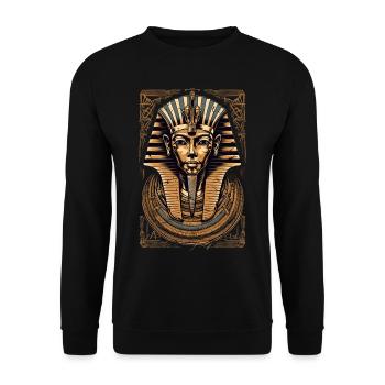 Pharaoh Egypt Death Mask Gift - Unisex Sweatshirt - black - Front - Alina (178cm) & Michal (187cm)