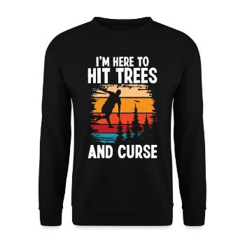 Disc Golfer hit Trees and Curse - Unisex Sweatshirt - black - Front - Alina (178cm) & Michal (187cm)