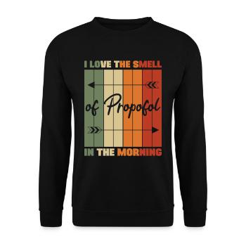 I Love The Smell Of Propofol Laryngoscope Humor - Unisex Pullover - Schwarz - Vorne - Alina (178cm) & Michal (187cm)