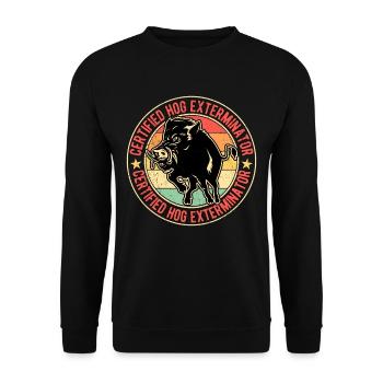 Wildschwein Wildschweinjagd Wildschweinjäger - Unisex Pullover - Schwarz - Vorne - Alina (178cm) & Michal (187cm)