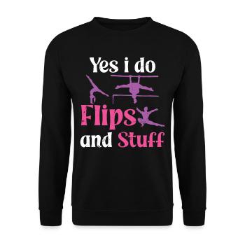 Funny Gymnastics for Girls - Unisex Sweatshirt - black - Front - Alina (178cm) & Michal (187cm)
