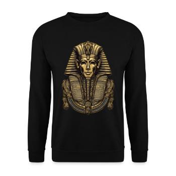 Pharao Ägypten Totenmaske Geschenk - Unisex Pullover - Schwarz - Vorne - Alina (178cm) & Michal (187cm)