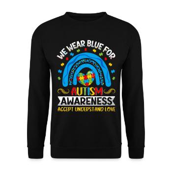 Blue for Autism Awareness Month Autism - Unisex Pullover - Schwarz - Vorne - Alina (178cm) & Michal (187cm)