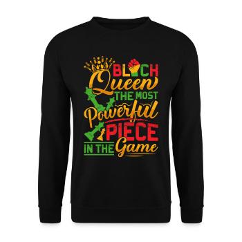 Black Queen piece in the Game - Unisex Sweatshirt - black - Front - Alina (178cm) & Michal (187cm)