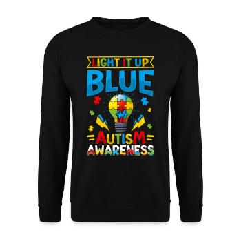 World autism Mom Dad - Unisex Sweatshirt - black - Front - Alina (178cm) & Michal (187cm)