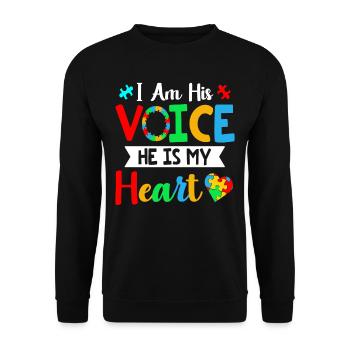 I'm his voice Mom Dad - Unisex Pullover - Schwarz - Vorne - Alina (178cm) & Michal (187cm)