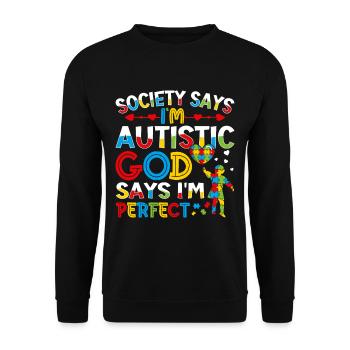 I'm autistic Boys Girls - Unisex Pullover - Schwarz - Vorne - Alina (178cm) & Michal (187cm)