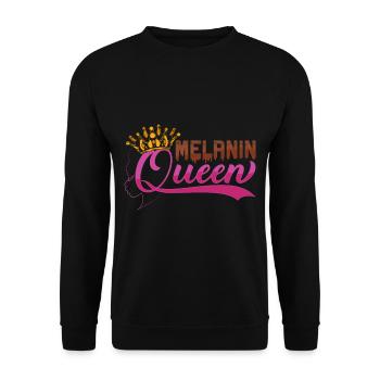 Melanin American Natural Afro - Unisex Sweatshirt - black - Front - Alina (178cm) & Michal (187cm)