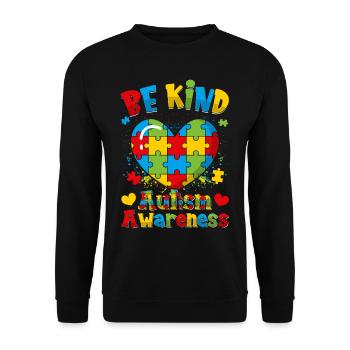 World autism Mom Dad - Unisex Sweatshirt - black - Front - Alina (178cm) & Michal (187cm)