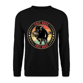 Wild boar wild boar hunting wild boar hunter - Unisex Sweatshirt - black - Front - Alina (178cm) & Michal (187cm)