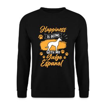 Galgo Español vous fait plaisir Lévrier espagnol - Sweat-shirt Unisexe - noir - Devant - Alina (178cm) & Michal (187cm)