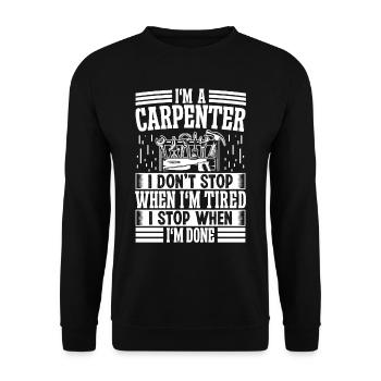 Carpenter Woodworker - Unisex Pullover - Schwarz - Vorne - Alina (178cm) & Michal (187cm)