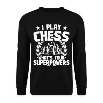 Play Chess what's your Superpower - Unisex Sweatshirt - black - Front - Alina (178cm) & Michal (187cm)