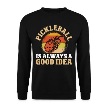 Le pickleball est toujours une bonne idée - Sweat-shirt Unisexe - noir - Devant - Alina (178cm) & Michal (187cm)