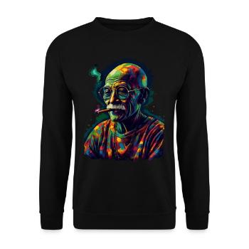 Nobel Peace Prize laureate Mahatma Gandhi - Unisex Sweatshirt - black - Front - Alina (178cm) & Michal (187cm)