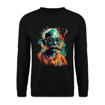 Nobel Peace Prize Laureate Mahatma Gandhi Gift - Unisex Sweatshirt - black - Front - Alina (178cm) & Michal (187cm)