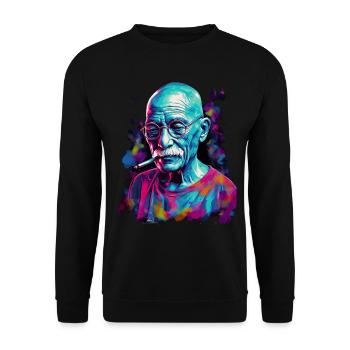 Friedensnobelpreisträger Mahatma Gandhi - Unisex Pullover - Schwarz - Vorne - Alina (178cm) & Michal (187cm)
