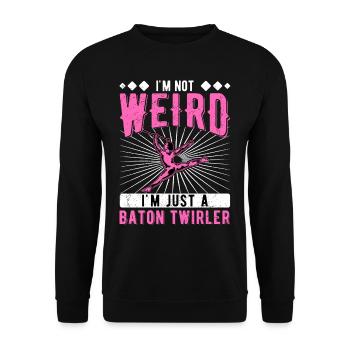 Baton Rod Turning Je ne suis pas bizarre Je suis un Baton Twirler - Sweat-shirt Unisexe - noir - Devant - Alina (178cm) & Michal (187cm)