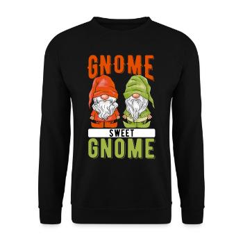 Gartenzwerge Gartenzwerge Gnome Sweet Gnome - Unisex Pullover - Schwarz - Vorne - Alina (178cm) & Michal (187cm)