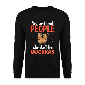 Quokka ne fait pas confiance au marsupial australien - Sweat-shirt Unisexe - noir - Devant - Alina (178cm) & Michal (187cm)