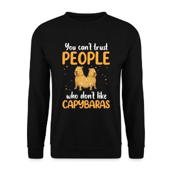 Capybara ne fait pas confiance à l’Amérique du Sud Capybara - Sweat-shirt Unisexe - noir - Devant - Alina (178cm) & Michal (187cm)