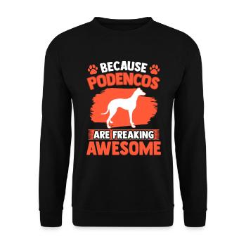 Podenco sont fantastiques lévriers espagnols - Sweat-shirt Unisexe - noir - Devant - Alina (178cm) & Michal (187cm)