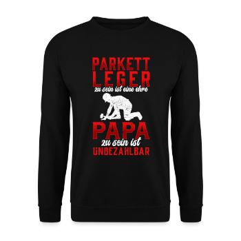 Parkettleger sein ist eine Ehre Fußbodenleger - Unisex Pullover - Schwarz - Vorne - Alina (178cm) & Michal (187cm)