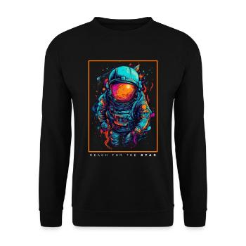 Astronaute abstrait coloré dans l’espace - Sweat-shirt Unisexe - noir - Devant - Alina (178cm) & Michal (187cm)