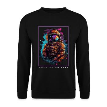 Astronaute abstrait coloré dans un cadeau spatial - Sweat-shirt Unisexe - noir - Devant - Alina (178cm) & Michal (187cm)