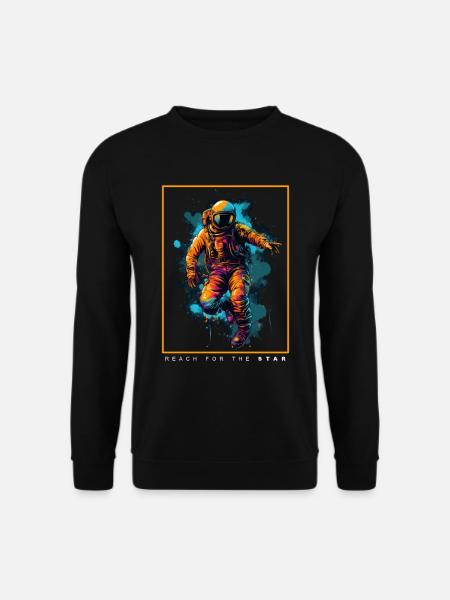 Abstrakter bunter Astronaut im Weltraum Geschenk - Unisex Pullover - Schwarz