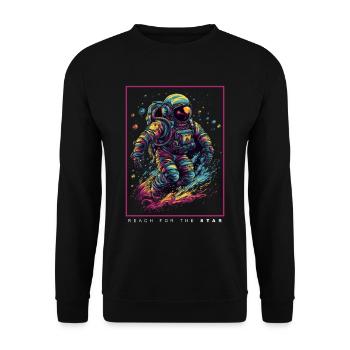 Astronaute abstrait coloré dans l’espace - Sweat-shirt Unisexe - noir - Devant - Alina (178cm) & Michal (187cm)