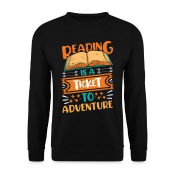 Reading Books Book Love - Unisex Sweatshirt - black - Front - Alina (178cm) & Michal (187cm)