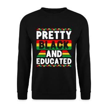 Design africain joli et instruit - Sweat-shirt Unisexe - noir - Devant - Alina (178cm) & Michal (187cm)