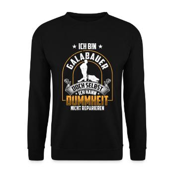 Galabauer nicht reparieren Landschaftsbauer - Unisex Pullover - Schwarz - Vorne - Alina (178cm) & Michal (187cm)