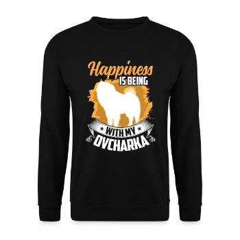 Ovcharka is lucky Caucasian Shepherd Dog - Unisex Sweatshirt - black - Front - Alina (178cm) & Michal (187cm)
