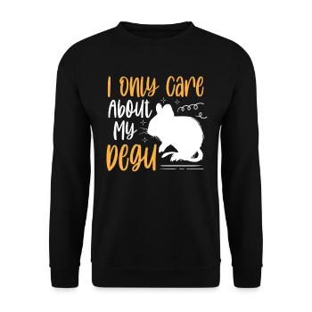 Interessiere mich nur für Degu Stauchratte - Unisex Pullover - Schwarz - Vorne - Alina (178cm) & Michal (187cm)