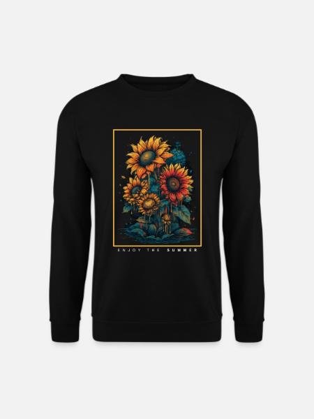 Psychédélique Tournesols Jardin Nature Cadeau - Sweat-shirt Unisexe - noir