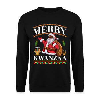 Merry Kwanzza - Unisex Sweatshirt - black - Front - Alina (178cm) & Michal (187cm)